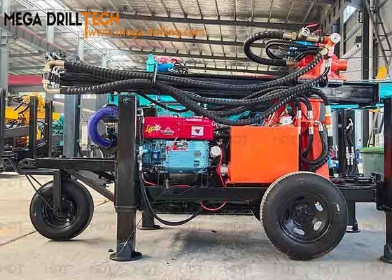 Hidráulico portátil pequeno integrado reboque da máquina de furo do poço de água da roda