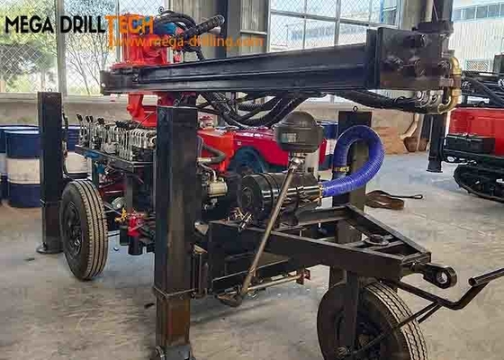 Hidráulico portátil pequeno integrado reboque da máquina de furo do poço de água da roda