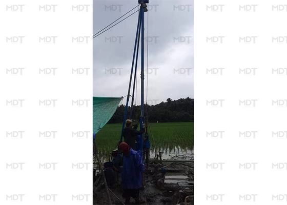 Máquina de perfuração de geoengenharia rotativa e de percussão para ensaios e levantamentos de solos